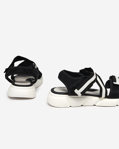 Sandale pentru copii alb-negru prinse cu Velcro Modis - Pantofi