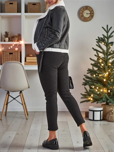 Royalfashion Pantaloni teggings călduroși pentru femei PLUS SIZE