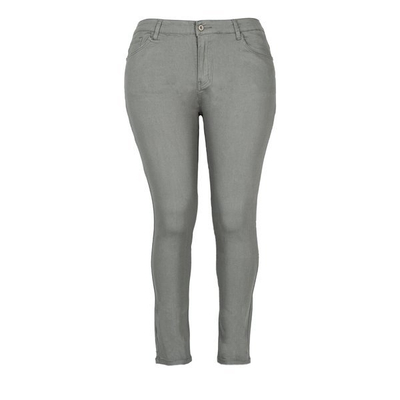 Szare jeansy z wysokim stanem PLUS SIZE - Spodnie