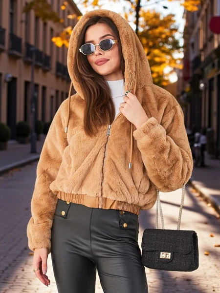 Geaca de dama din blana artificiala Royalfashion