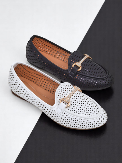Royalfashion Rafalle mocasini ajurați de damă
