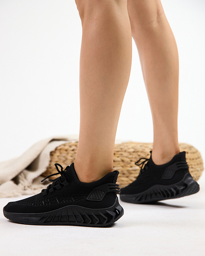 Pantofi sport de damă țesuți negri Shann - Încălțăminte