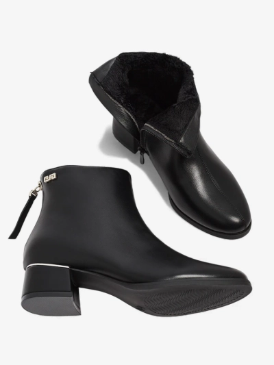 Botine de damă din piele ecologică cu toc gros Arshinea