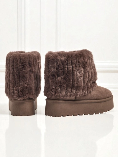 Ghete tip snowboots de damă cu blană artificială Irelle