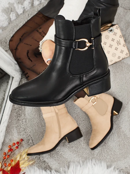 Botine de damă din piele ecologică Calivra