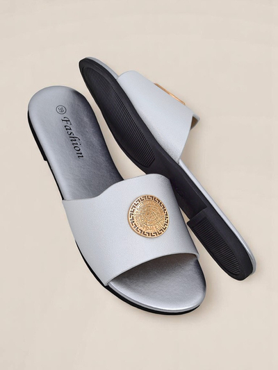 Royalfashion Dames platsool pantoffels Golden Slip