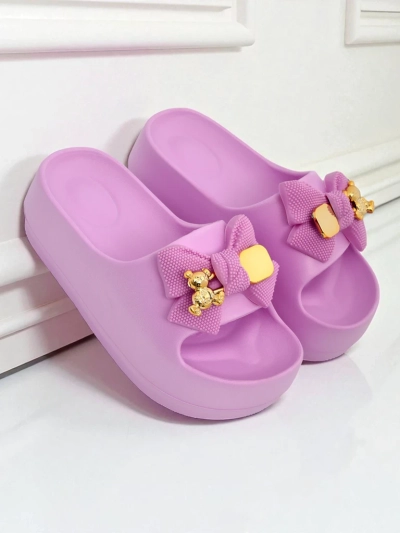 Royalfashion Șlapi de damă din cauciuc cu fundiță decorativă Alday