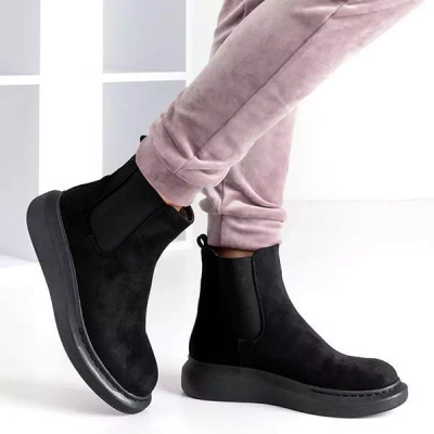 OUTLET Cizme negre de dama pe platforma Baruccio - Incaltaminte