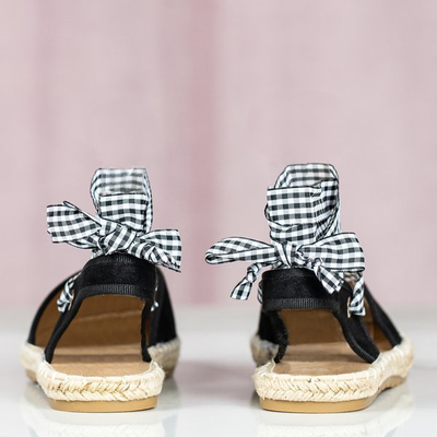 Espadrile negre cu toc deschis Papavero - Încălțăminte