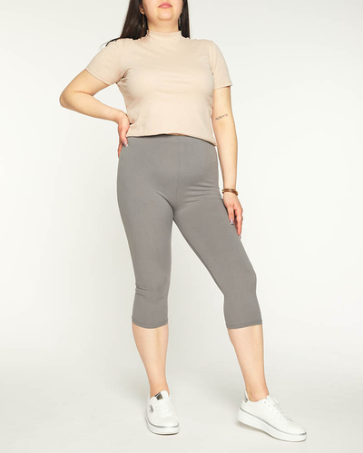 Gri 3/4 MĂRIME PLUS Leggings damă - Îmbrăcăminte