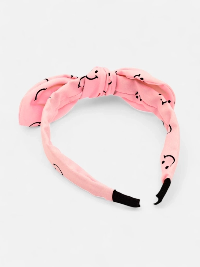 Royalfashion Elastic de păr pentru copii, cu o fundă cu imprimeu cu fețe zâmbitoare