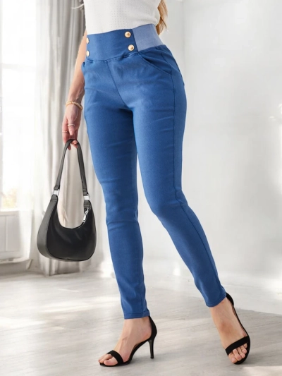 Pantaloni treggings din bumbac Royalfashion pentru femei