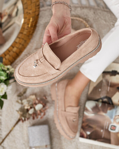 Royalfashion Mocasini pentru femei cu zirconii Ali