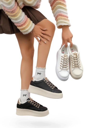 Sneakerii sportive pentru femei Royalfashion cu șireturi decorative Eone