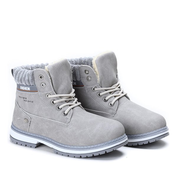 Ocieplane trapery w kolorze szarym Delia - Obuwie