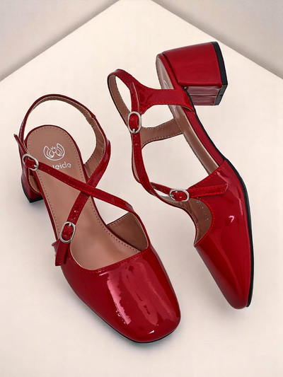 Royalfashion Pantofi damă cu toc jos și barete decorative Lollita