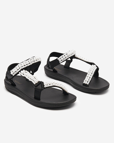 Sandale sport dama negre cu perle Dotiss- Incaltaminte