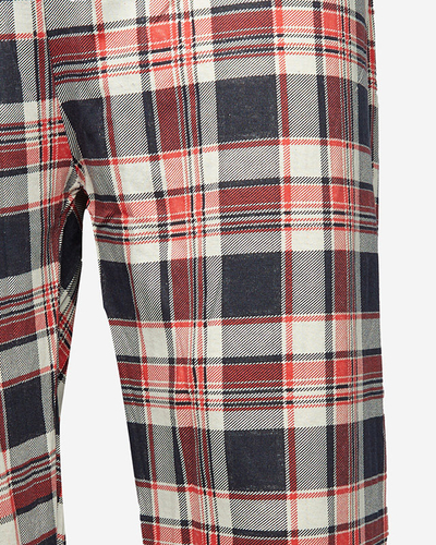 Pijama de 2 piese pentru bărbați roșie cu imprimeu de Crăciun- Îmbrăcăminte