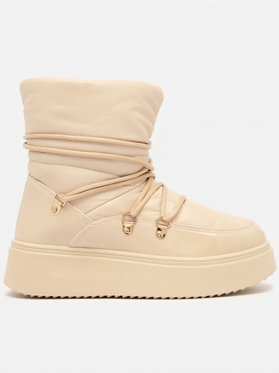 Royalfashion Cizme de zăpadă slip-on pentru femei, bej Dabenda