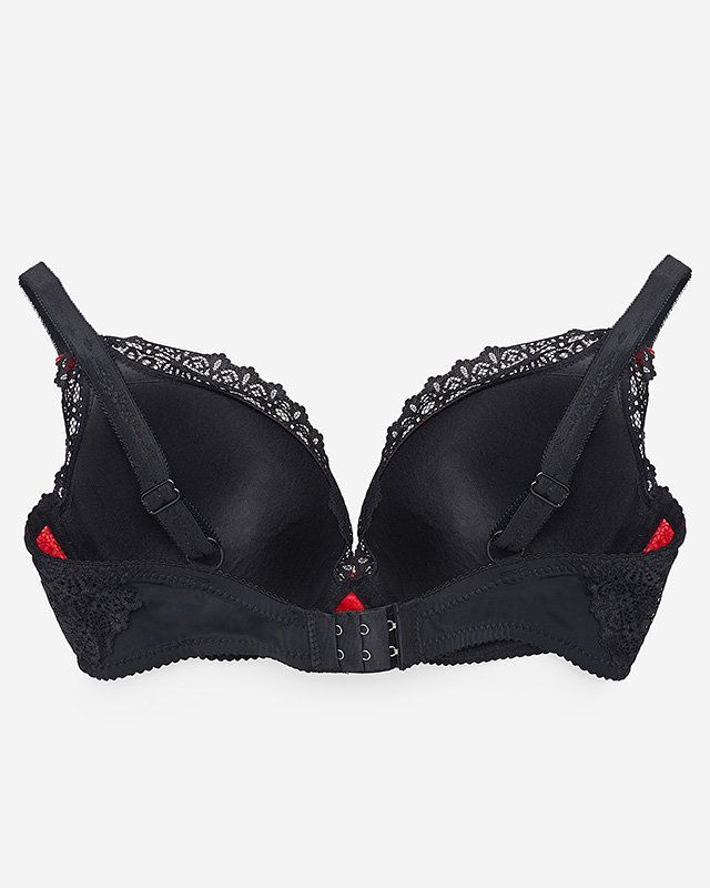 Sutien de dama negru si rosu din dantela - Lenjerie intima
