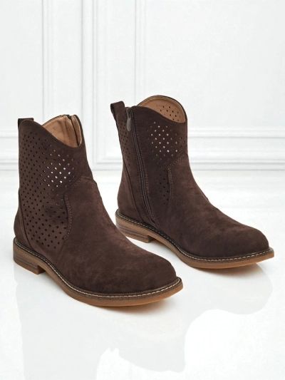 Botine ajurate eco-întoarse cu branț natural Nolani