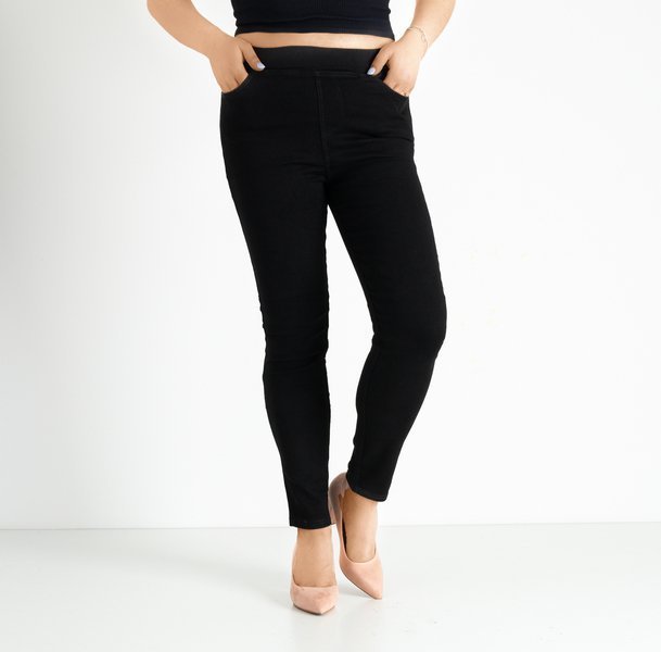 Denim negru pentru femei PLUS SIZE treggings - Îmbrăcăminte