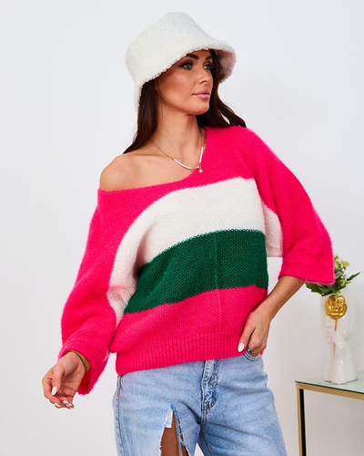 Pulover floral pentru femei Royalfashion Brown