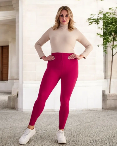 Jambiere de bambus pentru femei maro PLUS SIZE - Îmbrăcăminte