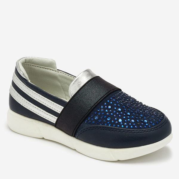 OUTLET Royalfashion Adidași slip-on pentru copii de culoare bleumarin-negru Ciarala