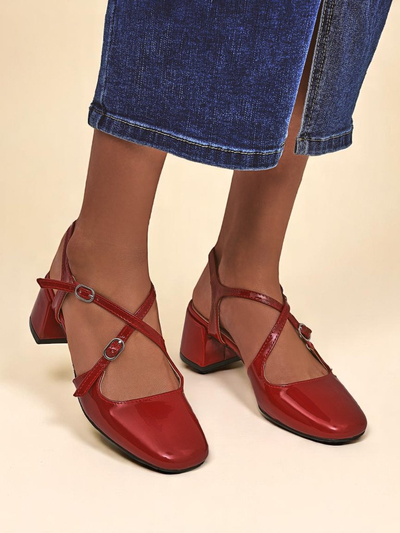 Royalfashion Pantofi damă cu toc jos și barete decorative Lollita