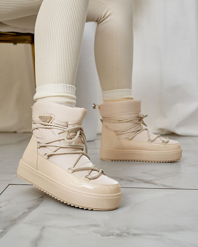 Royalfashion Cizme de damă slip-on cizme de zăpadă a'la în bej Nevsone