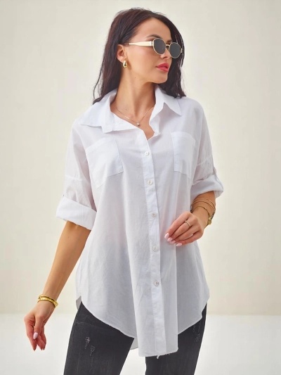 Cămașă de bumbac pentru femei Royalfashion cu mâneci 3/4