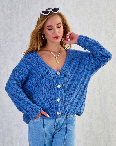 Royalfashion Pulover tricotat pentru femei cu nasturi