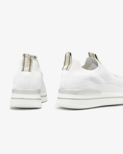 Pantofi sport slip-on de damă cu litere în alb Cerppa- Footwear