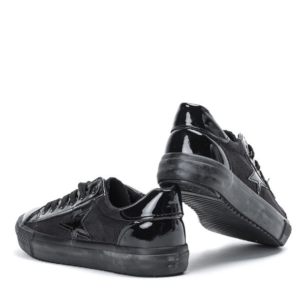 Czarne trampki z gwiazdką Christine - Obuwie