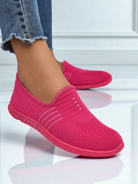 Dámske mokasíny Perseida komfortná tkanina oranžová na jar a leto