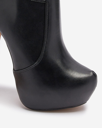 Cizme stiletto până la genunchi pentru femei, negre Agiocio- Footwear