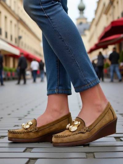 Royalfashion Mocasini femei pe toc mic Mollan