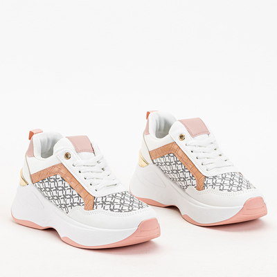 Pantofi sport dama roz si alb Pantofi sport Weniso - Incaltaminte