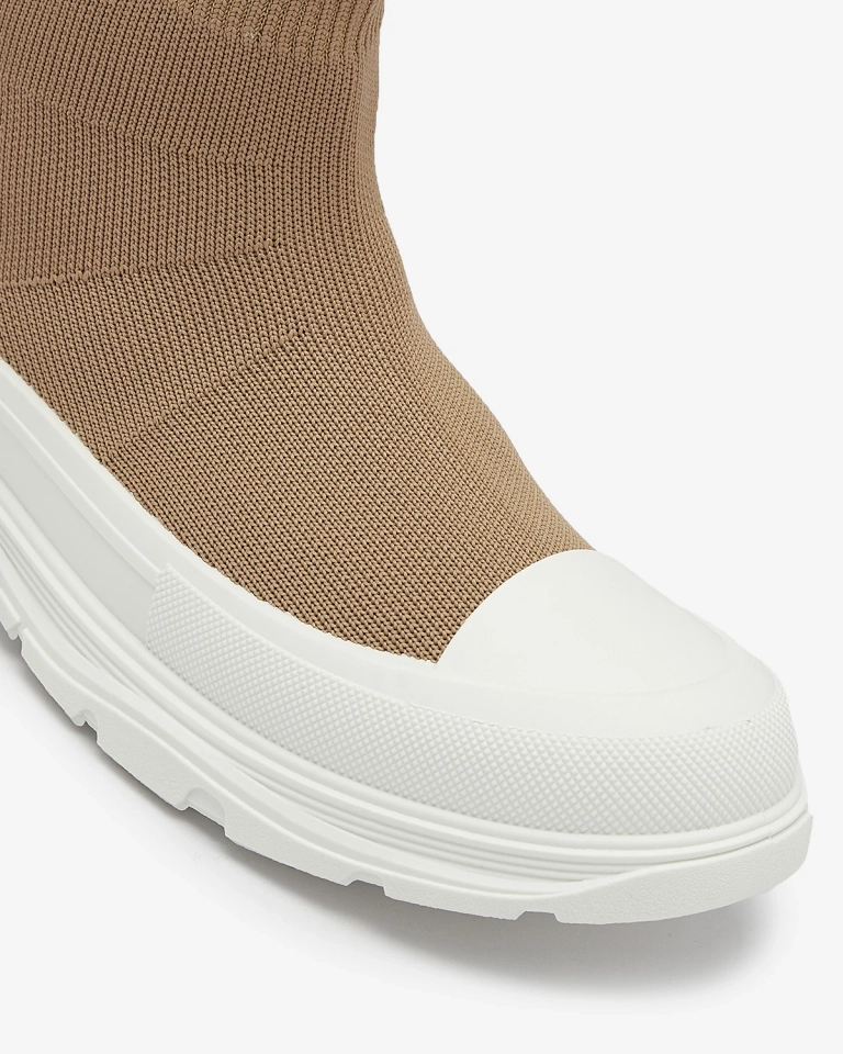 Maro deschis pantofii sport de damă cu șiret înalt a'la sneakers Vertiks - Încălțăminte