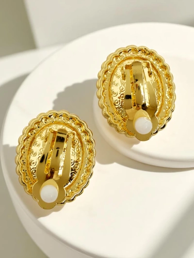 Royalfashion Cercei de damă cu clips cu cristal și zirconiu cubic