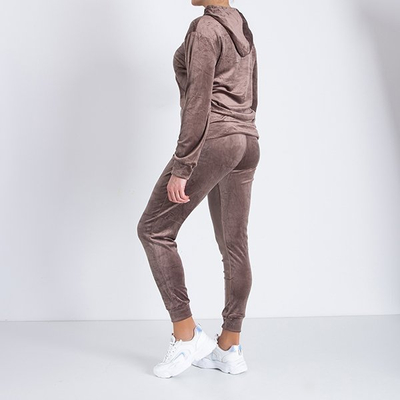 Hanorac de dama maro cu inscripție - Îmbrăcăminte