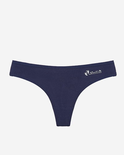 Tanga de damă bleumarin cu inscripția - Lenjerie intimă