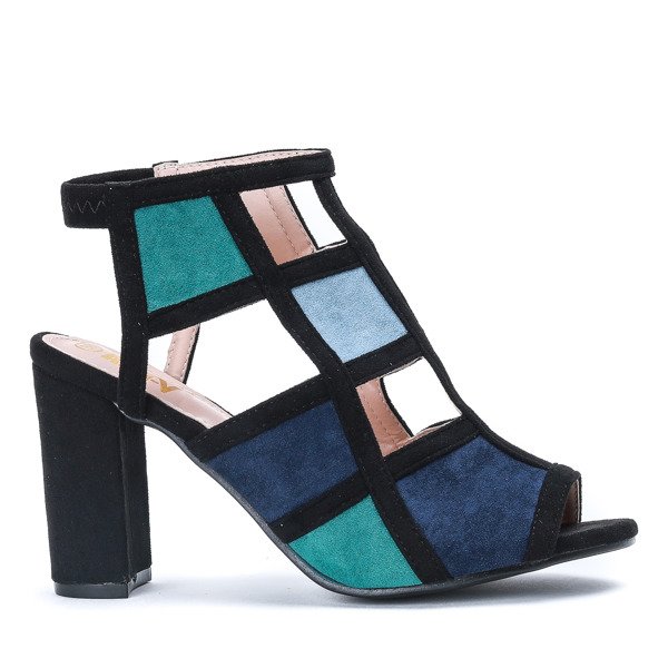 Kolorowe sandały na słupku z wycięciami Nahia - Obuwie
