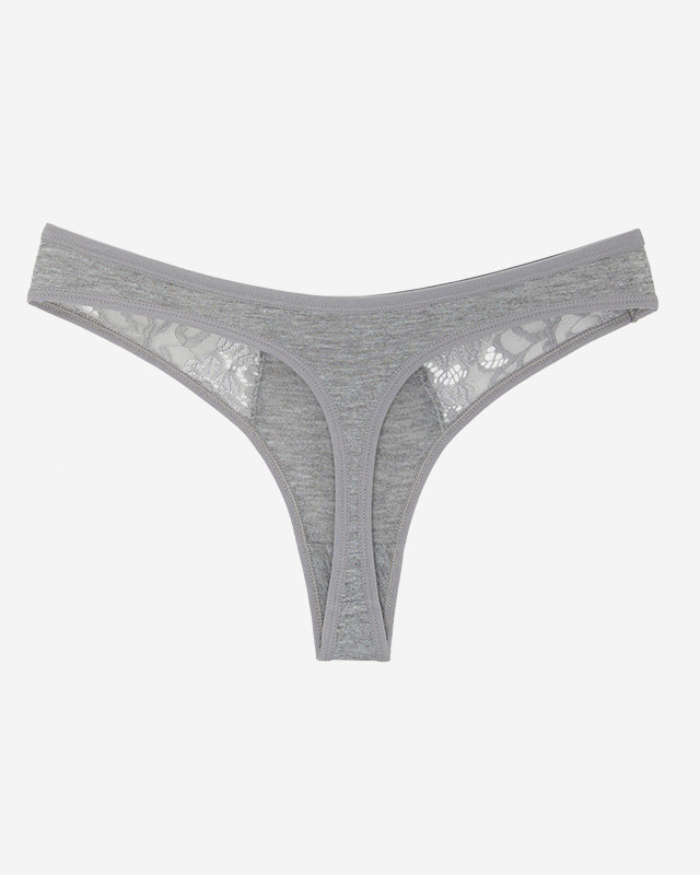 Chiloți tanga dama dantela gri - Lenjerie intima