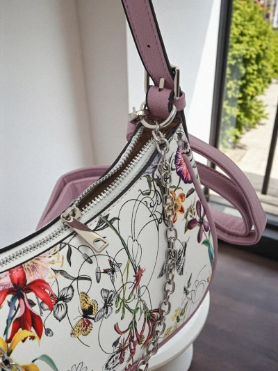 Royalfashion Geantă mică de damă din piele ecologică cu model floral Lily Bloom