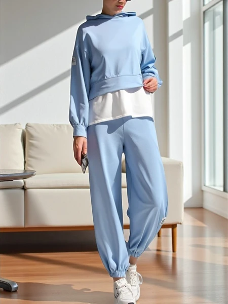 Royalfashion Set femei din bumbac cu inserție de cămașă