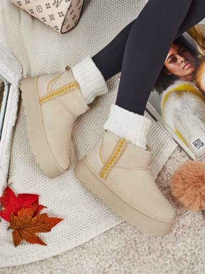 Botine scurte de damă tip snowboots Pravel