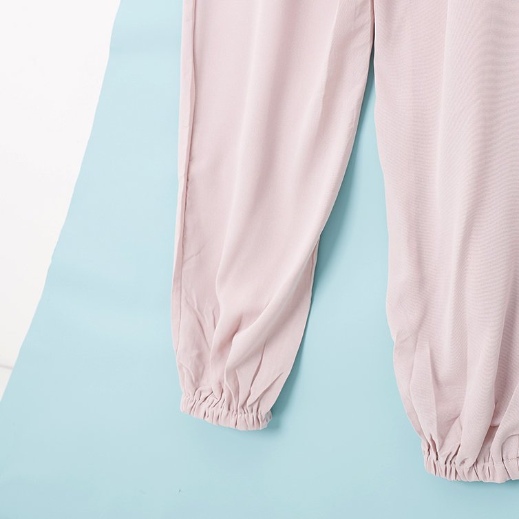 Salopetă pentru femei din bumbac roz deschis cu nasturi - Îmbrăcăminte