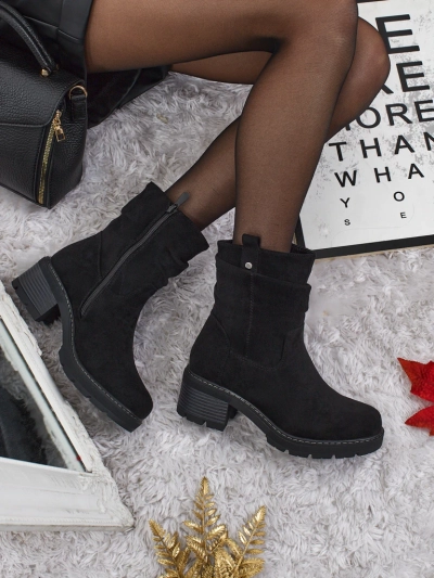 Botine de damă din piele întoarsă ecologică Carmine